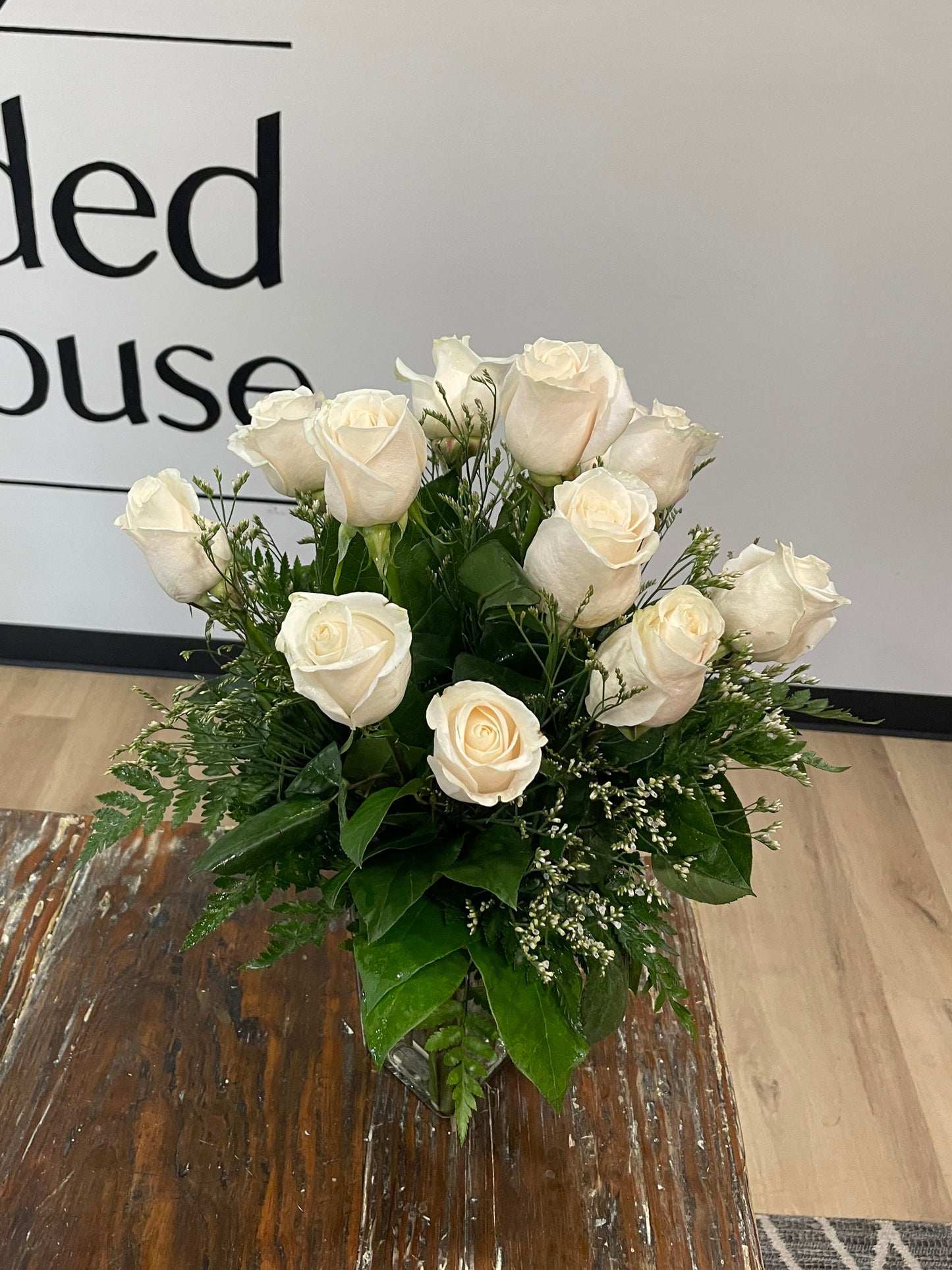 Dozen White Roses