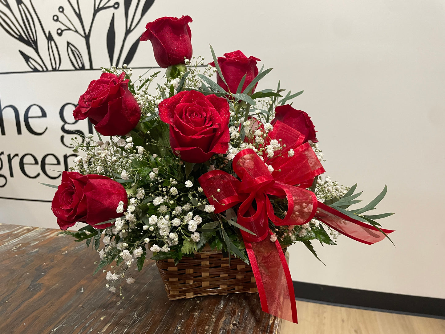 Red Rose Basket