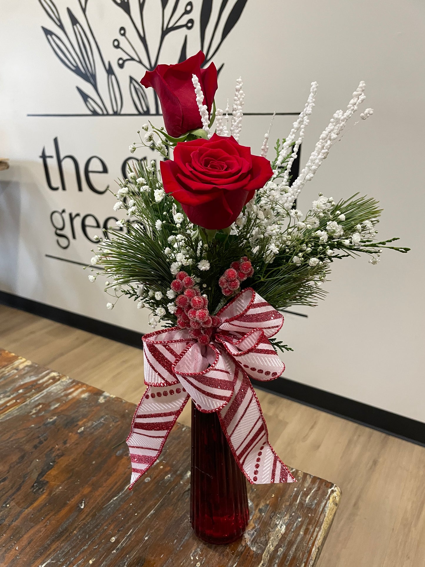 Festive Christmas Bud Vase