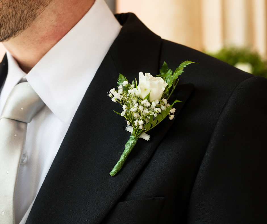 Pin-on Boutonniere Spray Rose