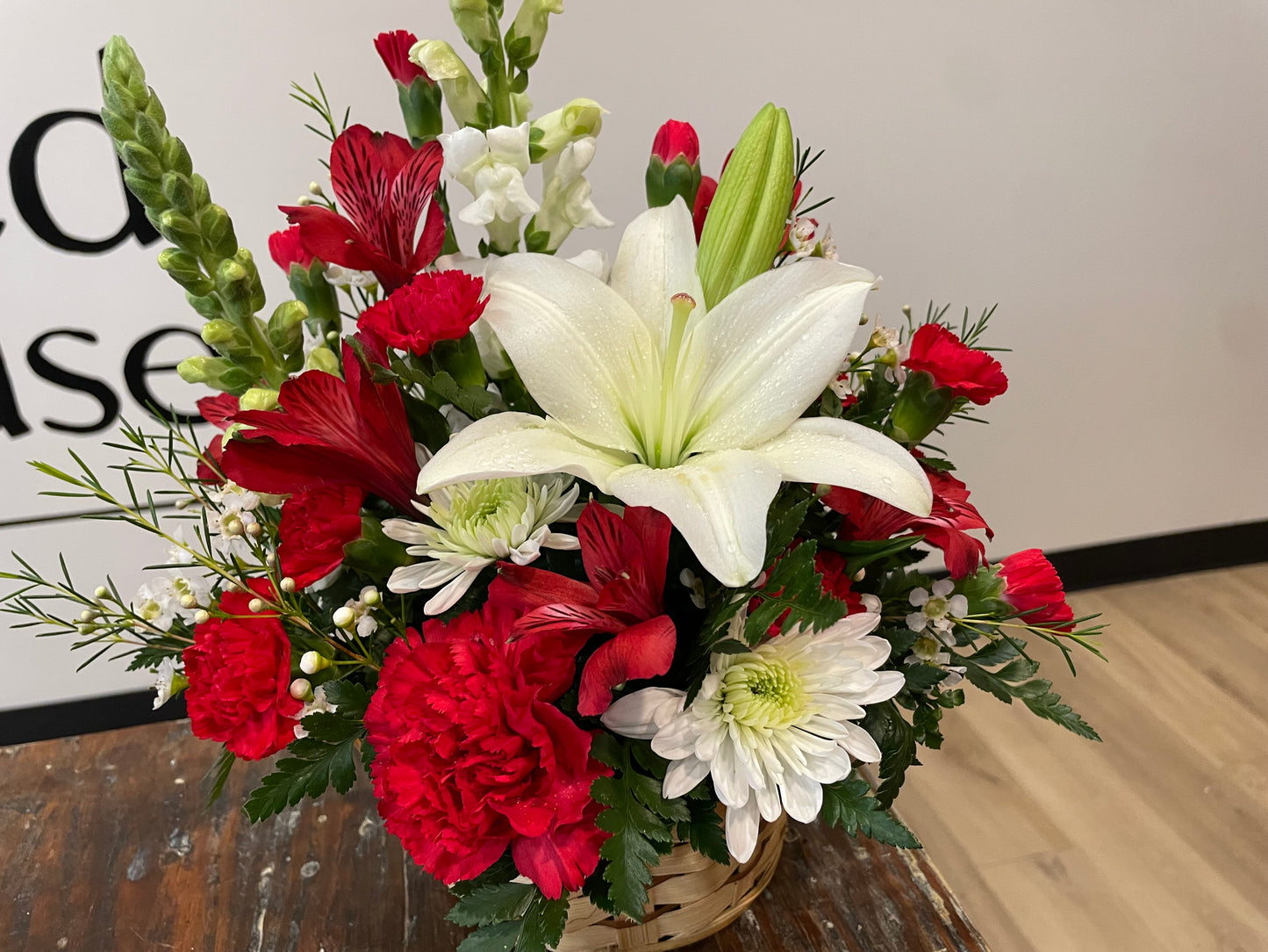 Red and White Designer's Choice Basket