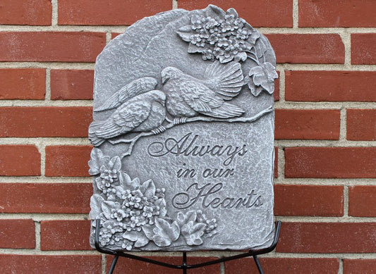Doves - Large Vertical Stone with Stand