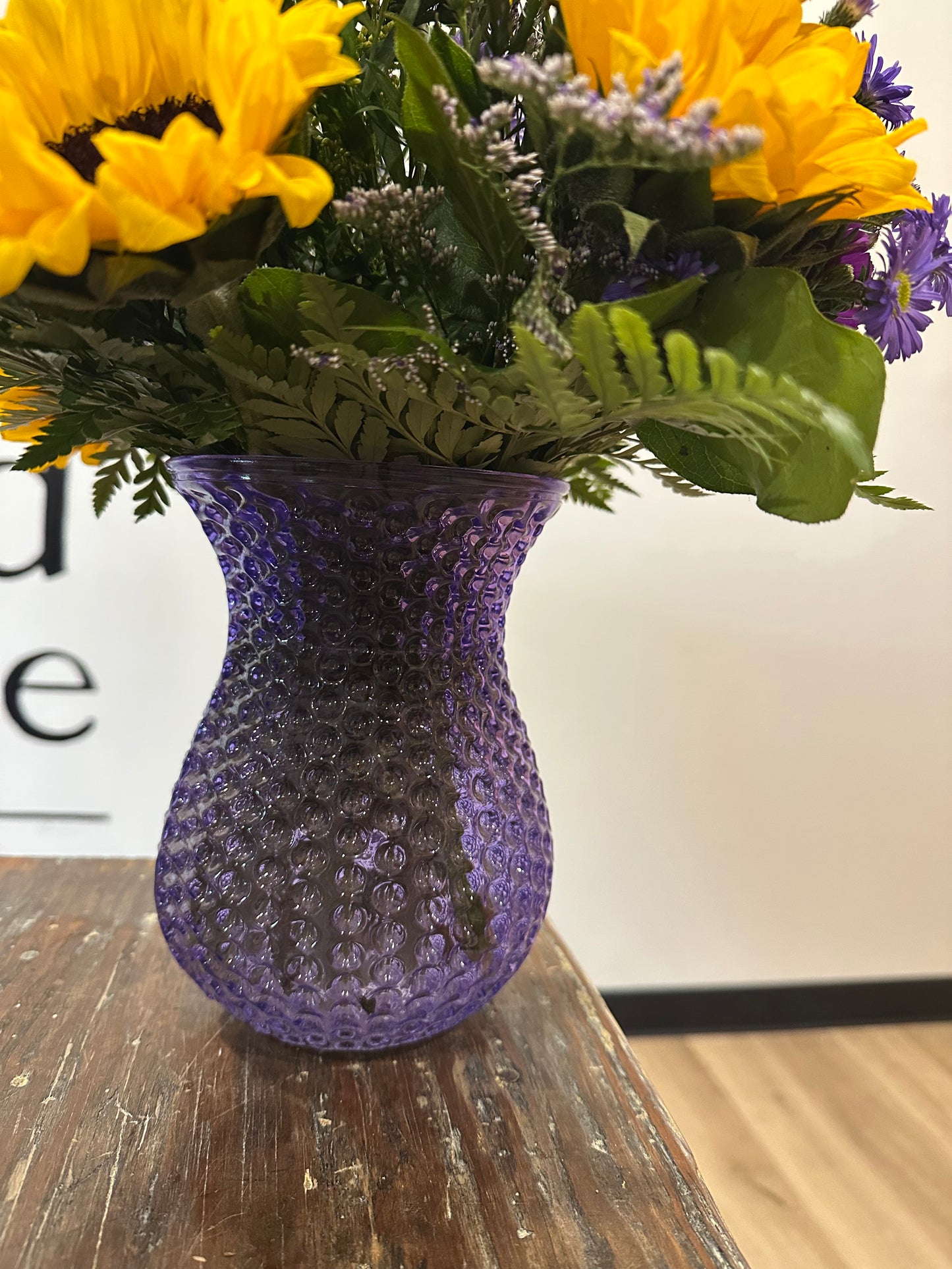 Sunflowers with Purple