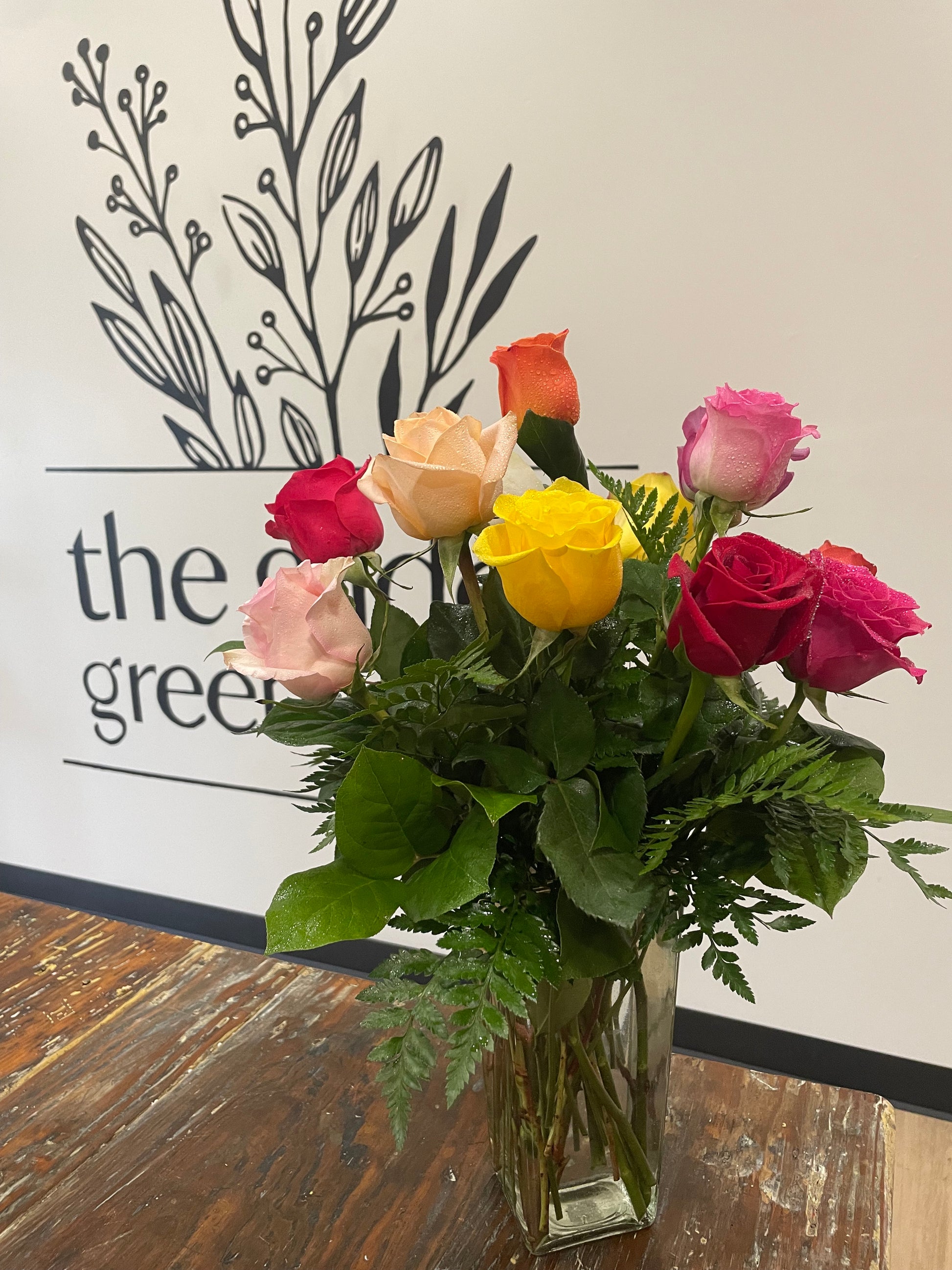 Dozen Assorted Roses – The Gilded Greenhouse