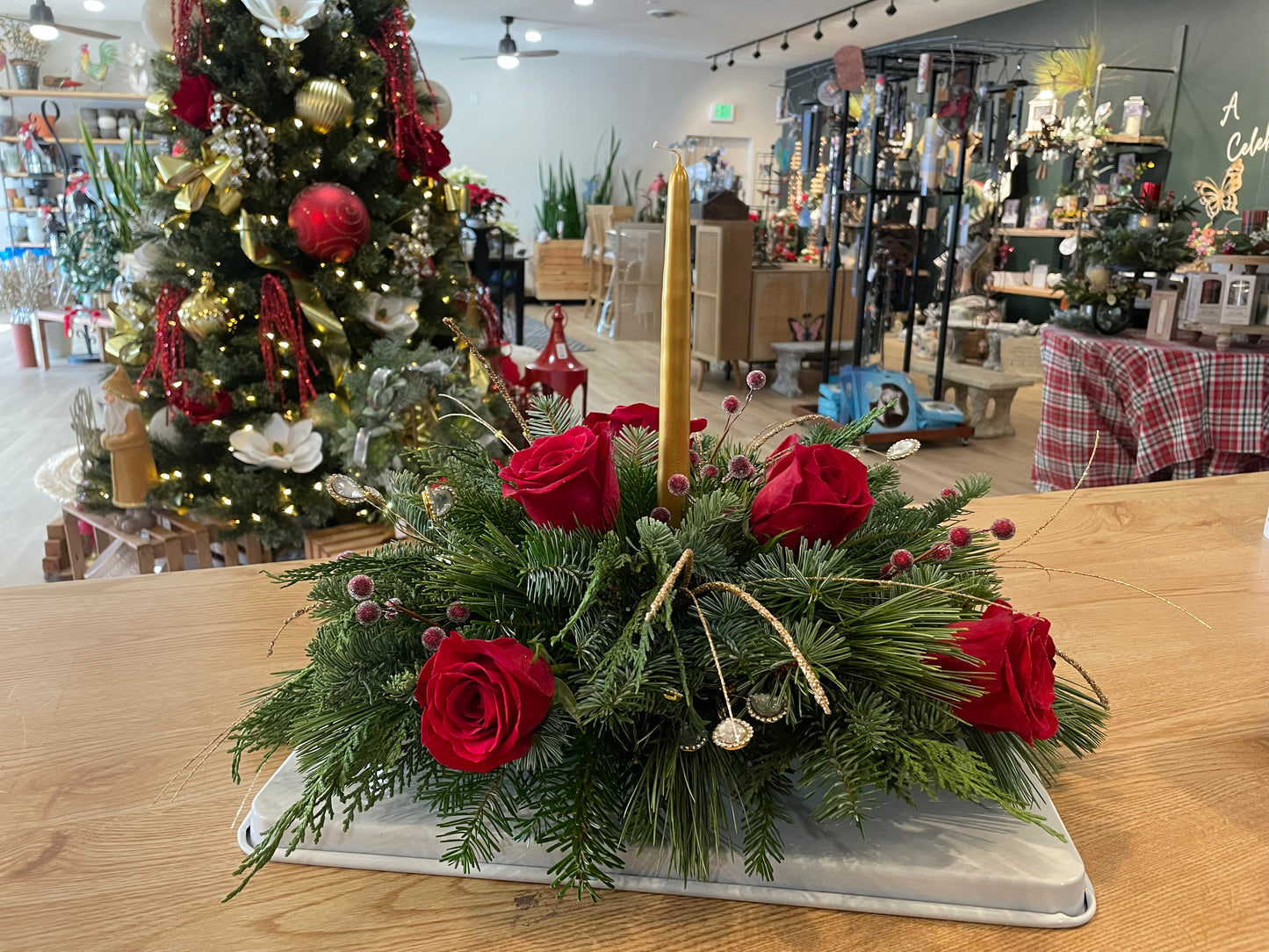 Golden Christmas Centerpiece