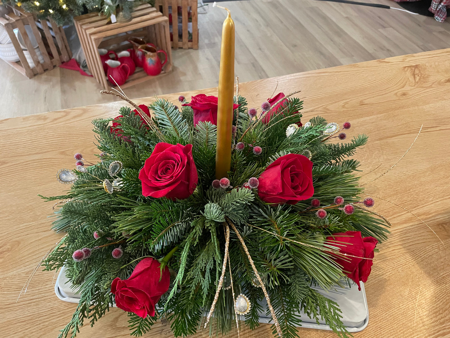 Golden Christmas Centerpiece