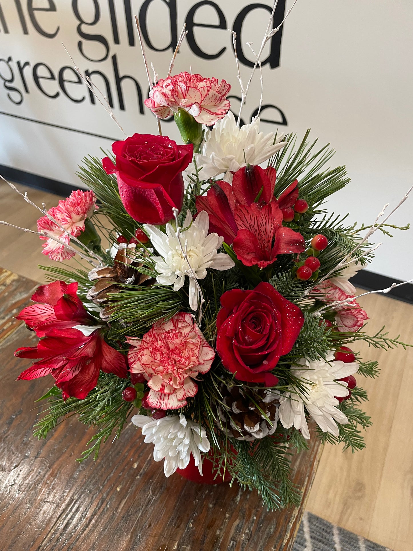 Pour it Out! Christmas Keepsake Pitcher Arrangement