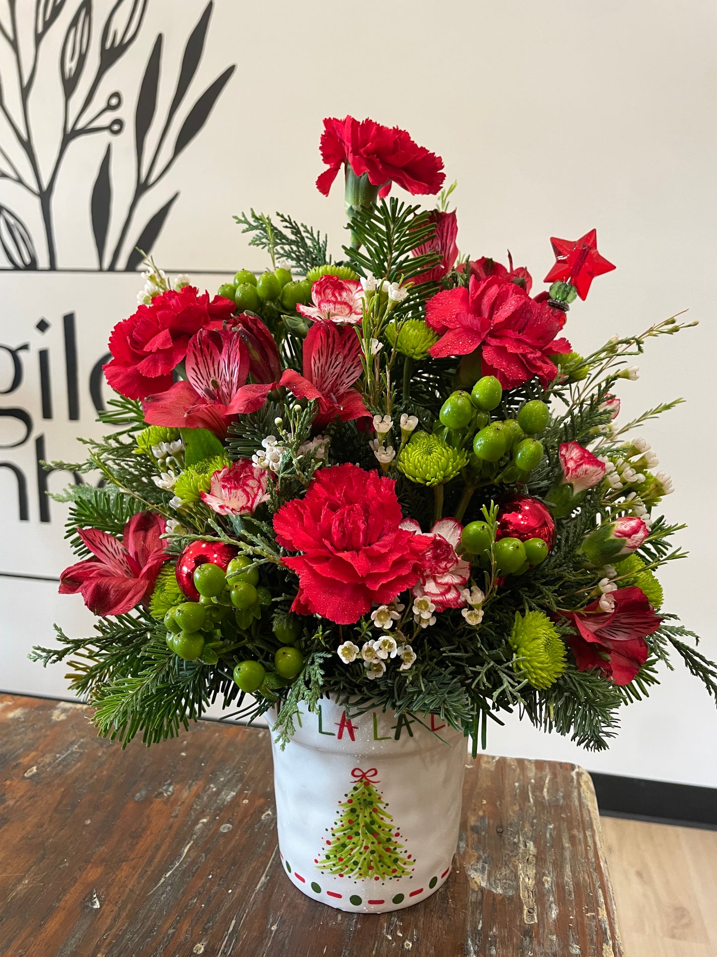 Fa la la la laaaaa Christmas arrangement