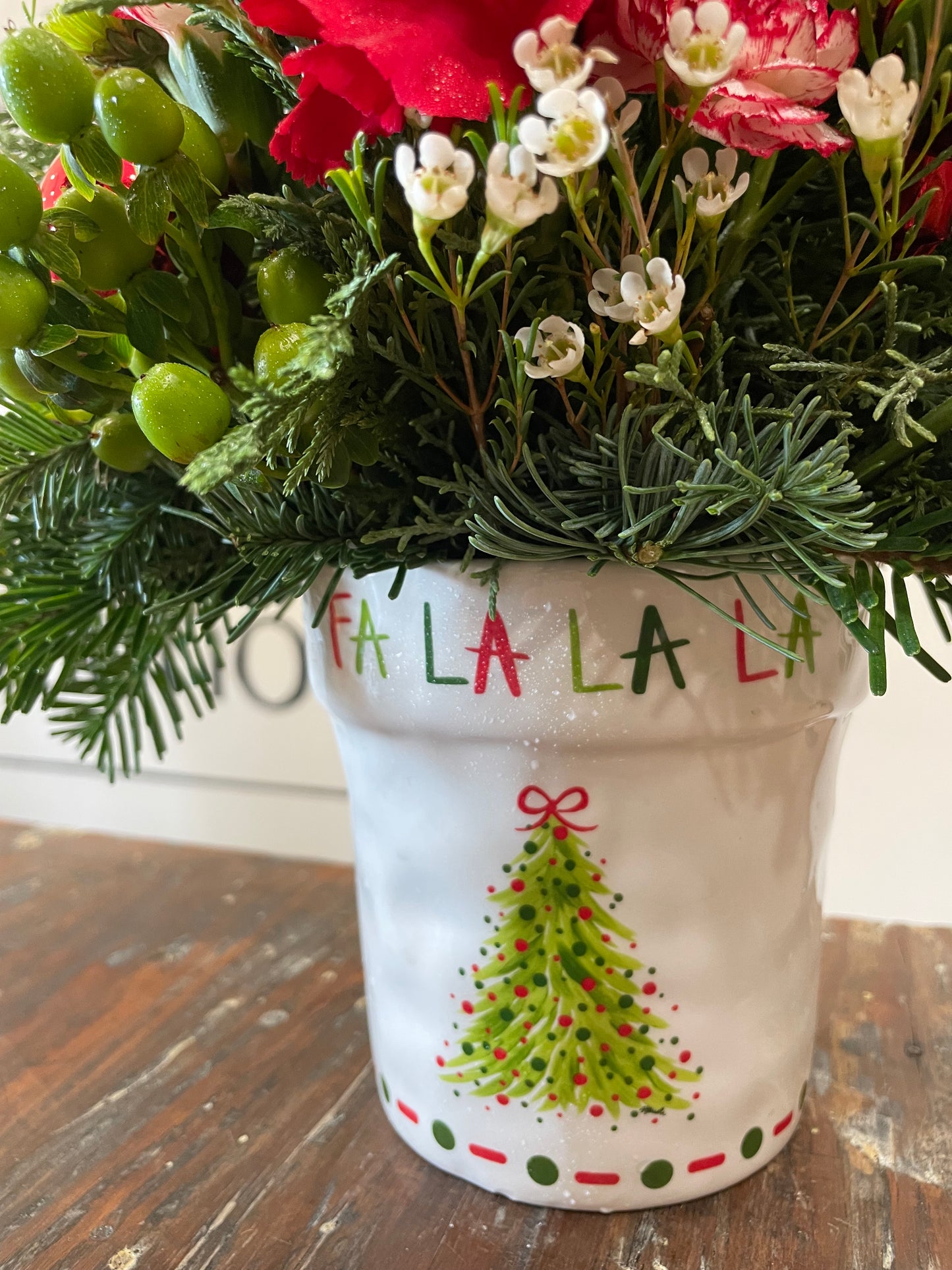 Fa la la la laaaaa Christmas arrangement