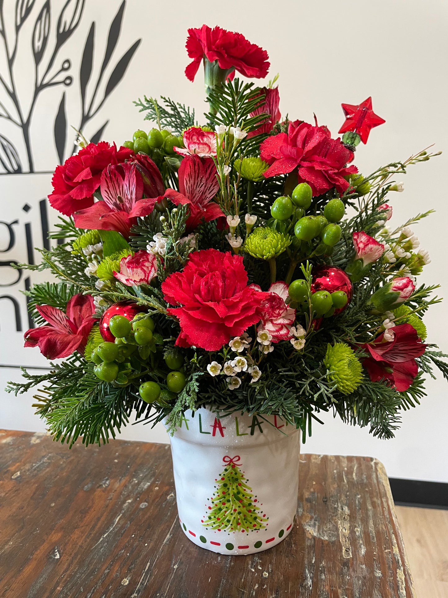 Fa la la la laaaaa Christmas arrangement