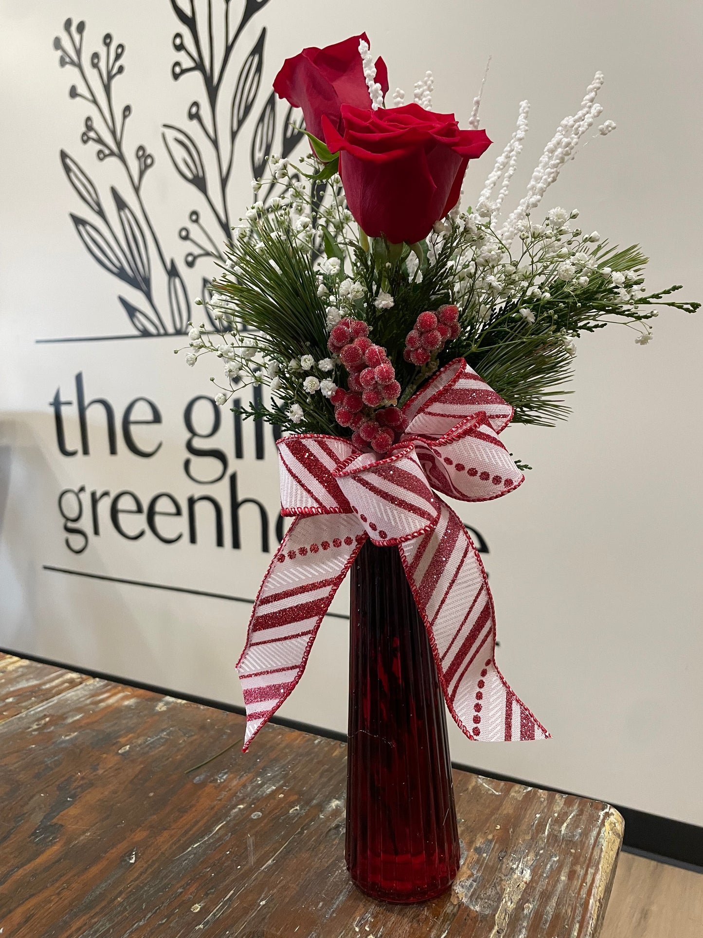 Festive Christmas Bud Vase