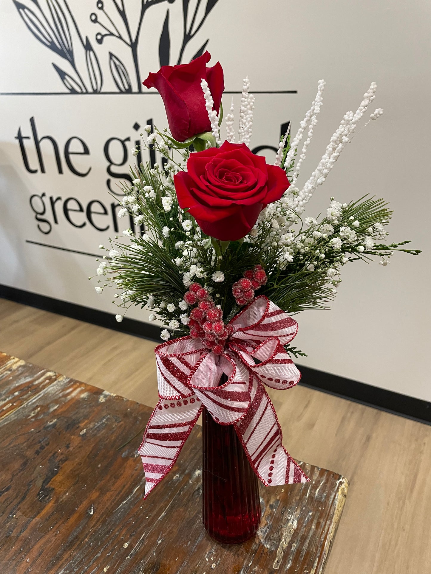 Festive Christmas Bud Vase