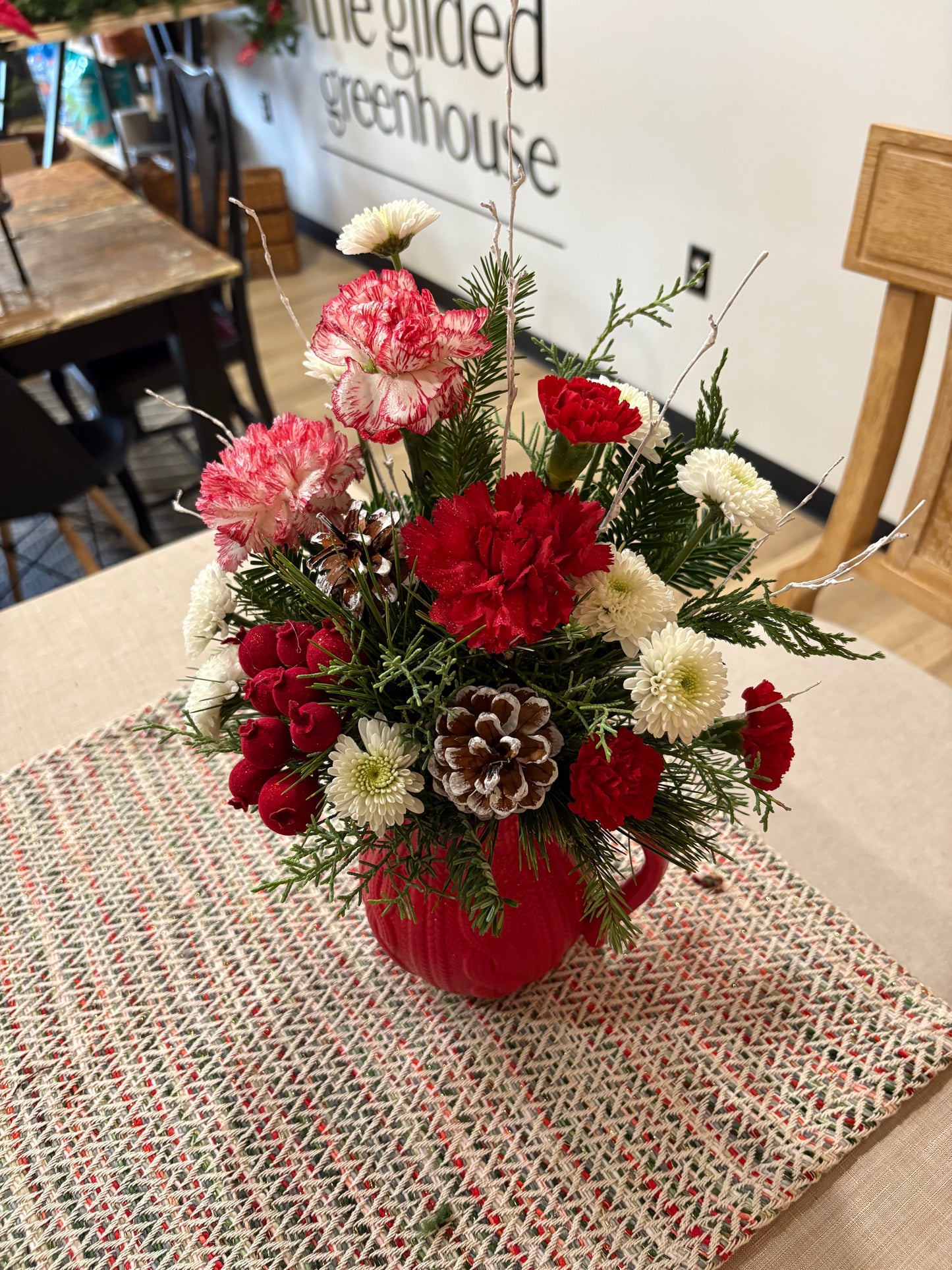 Red Sweater Christmas Pitcher