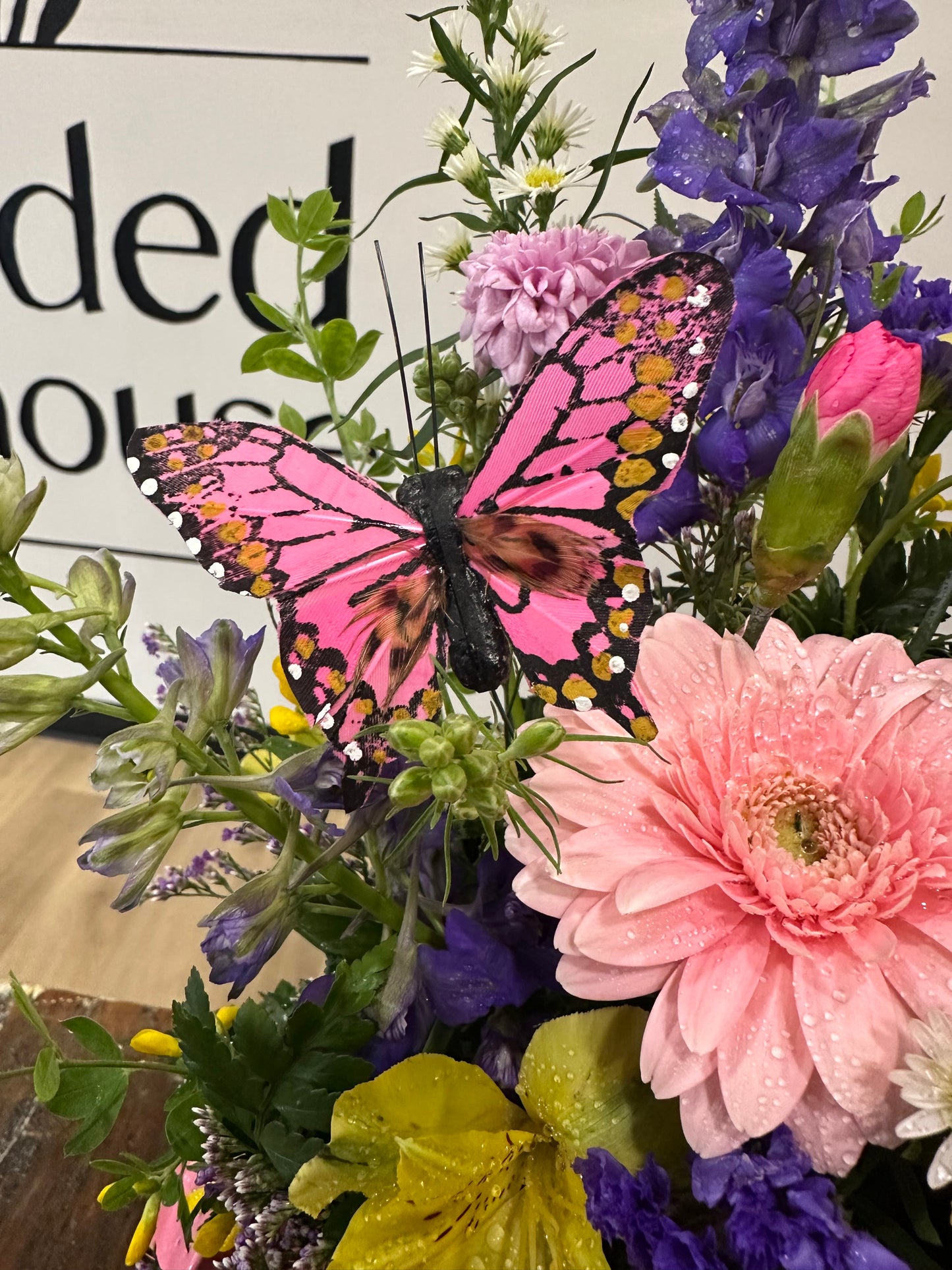 Pink Watering Can Arrangement