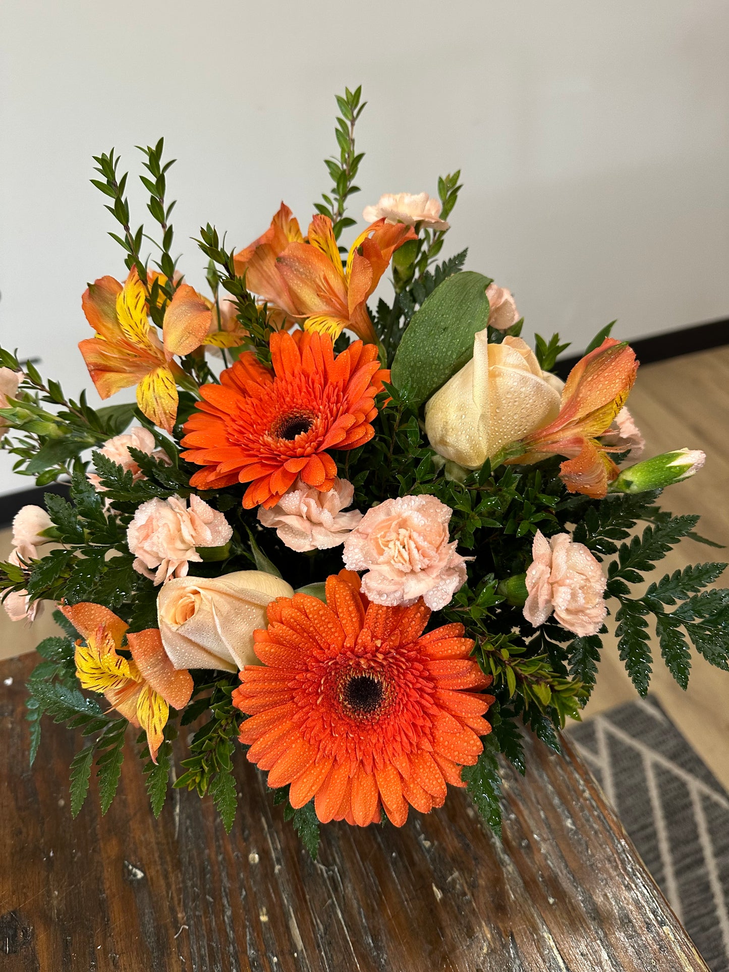 Green Mosaic Vase Arrangement