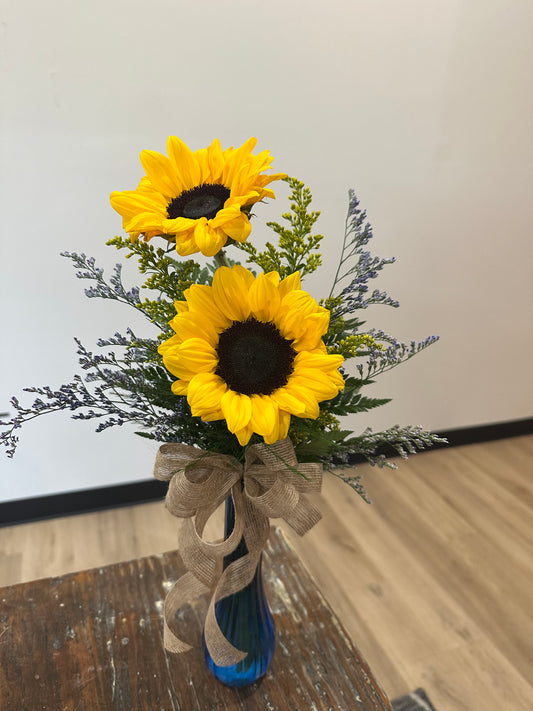 Sunflower bud vase