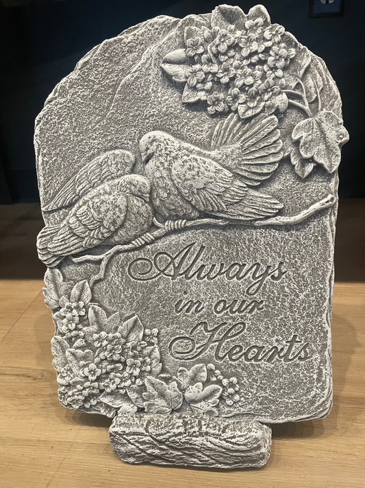 Doves - Large Vertical Stone with Stand