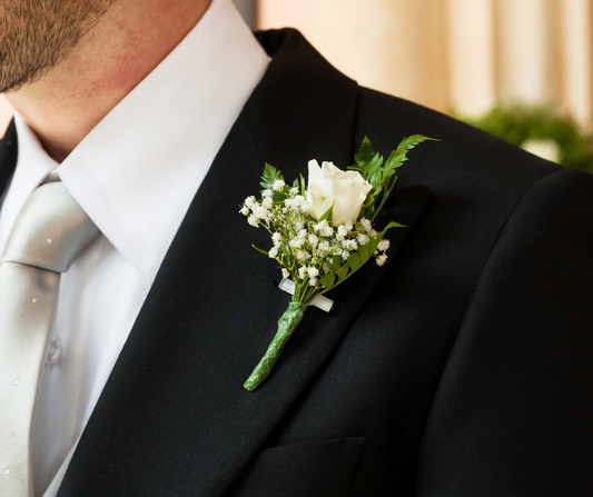 Pin-on Boutonniere Spray Rose