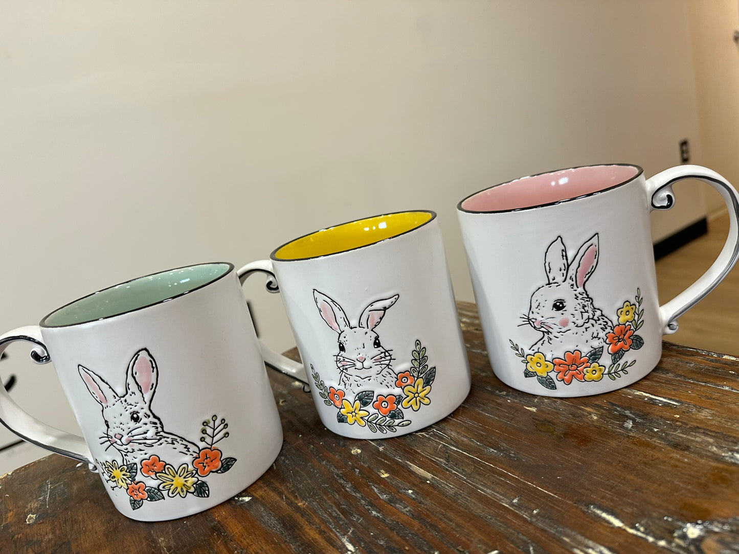 Easter bunny mug arrangement