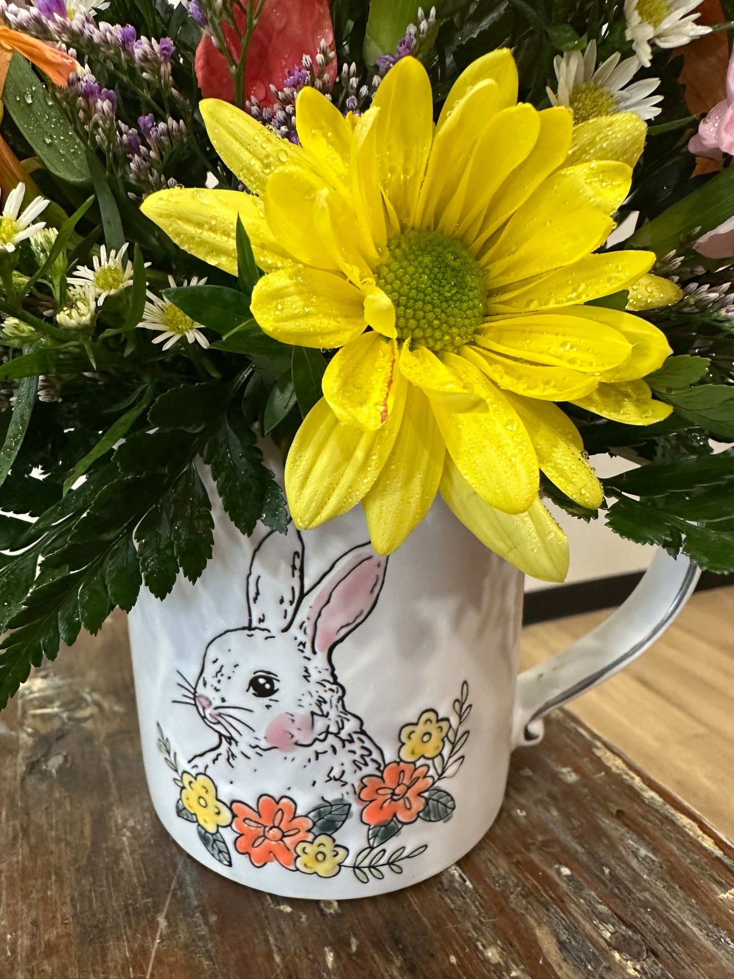 Easter bunny mug arrangement