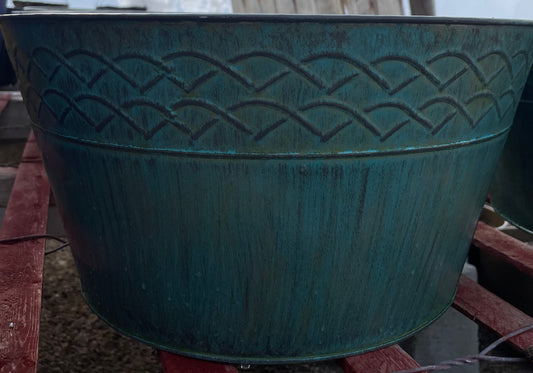 Outdoor Planter - Turquoise/Metal